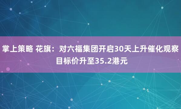 掌上策略 花旗：对六福集团开启30天上升催化观察 目标价升至35.2港元